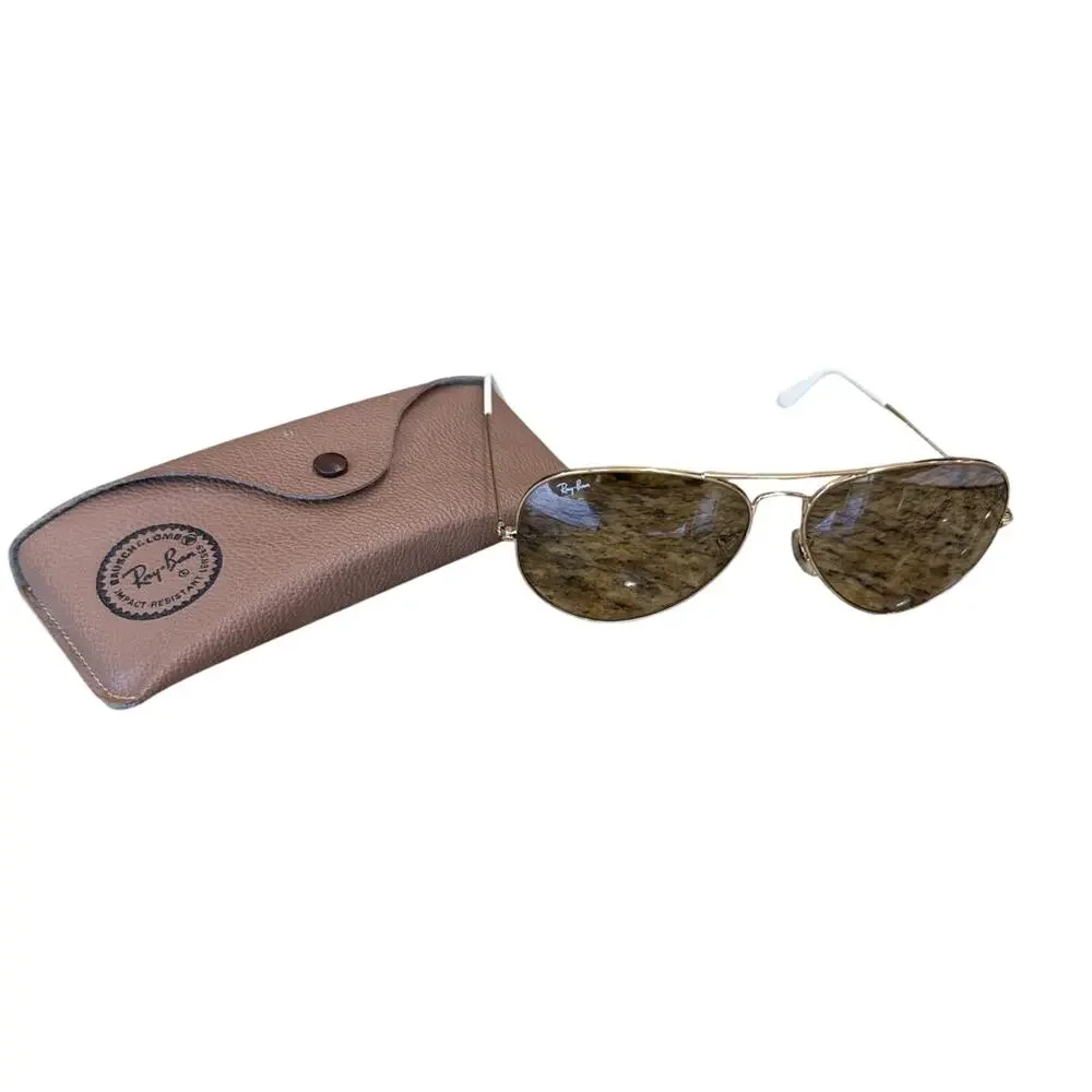 Ray-Ban Aviator Sunglasses 001/58 RB3025 Large Gold Frame & Light Brown Lenses